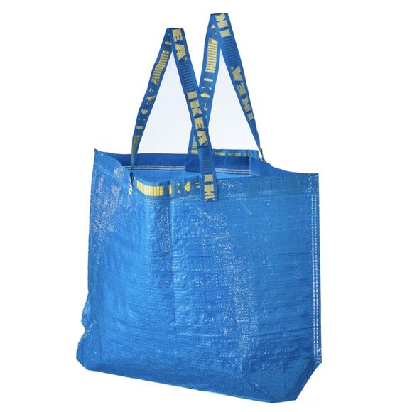 Reusable Shopping Bag Medium Blue Ikea Tote Double Handles mq - Picture 1 of 6